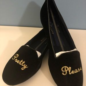 Jack Rogers Pretty Please Flat Black Velvet Shoe
